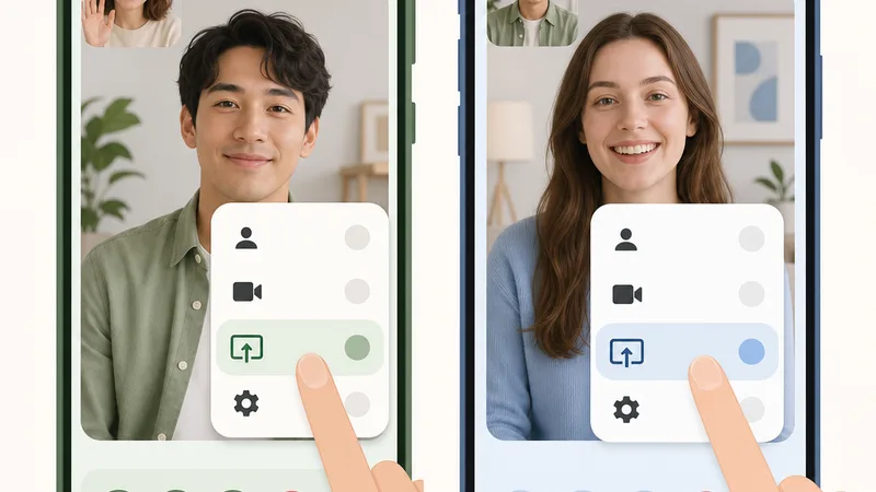 Sharing screen on Google Meet from Android and iPhone