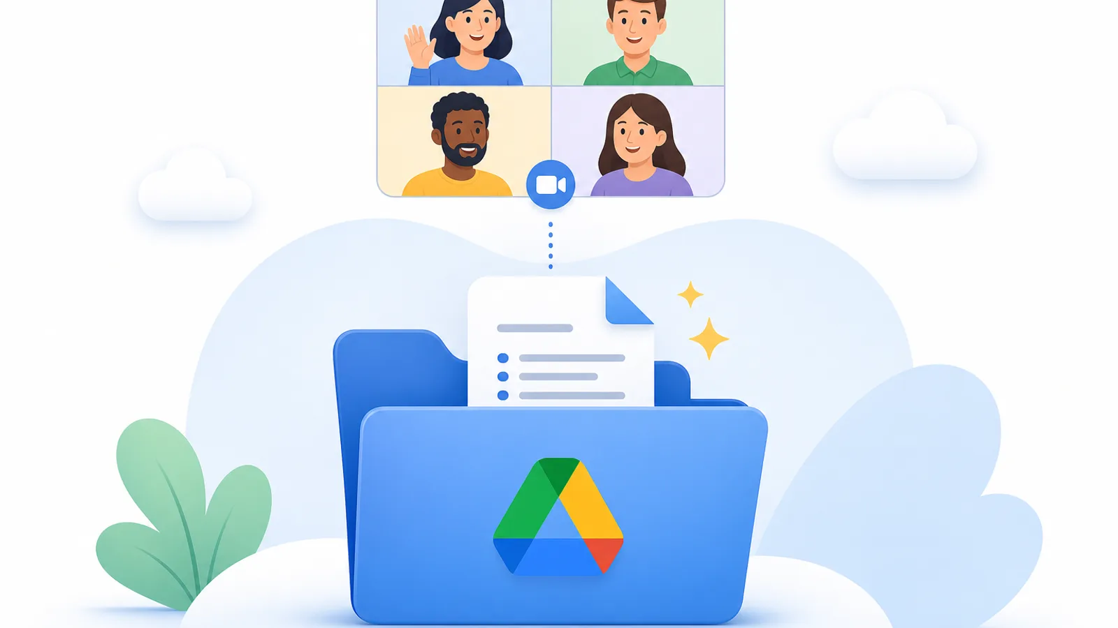 Google Drive folder showing auto-generated meeting notes Google Docs files