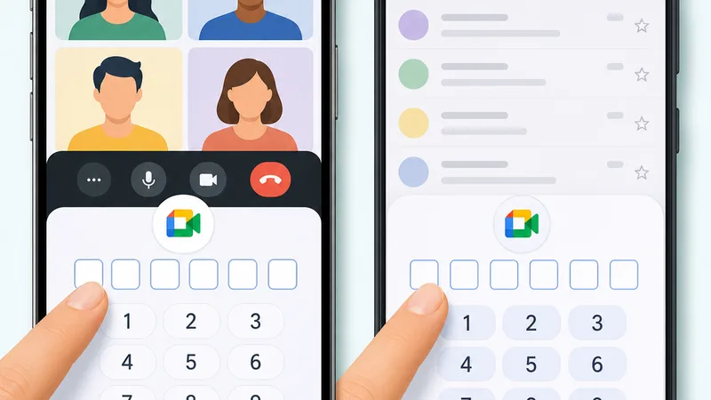 Joining Google Meet with a code on a phone
