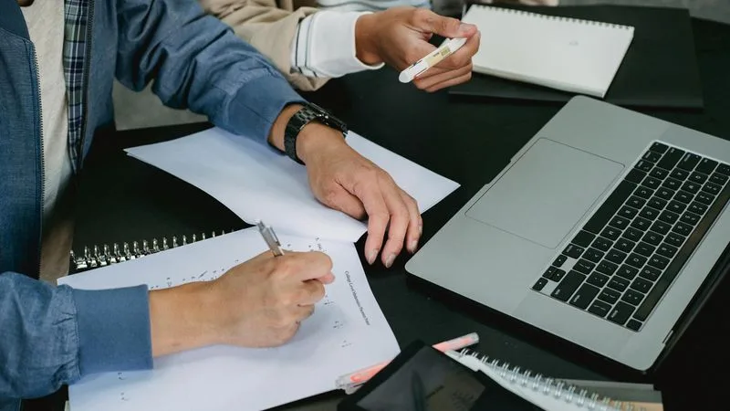 Meeting minutes template open on a desktop computer