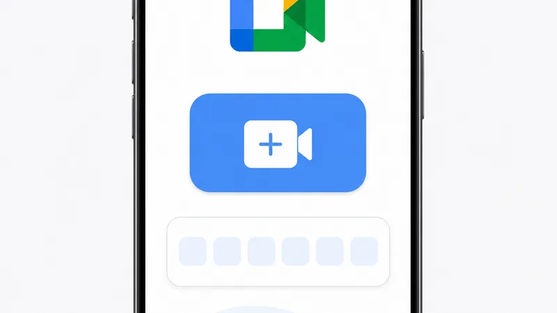 điện thoại mở ứng dụng google meet với nút tạo họp và nhập mã